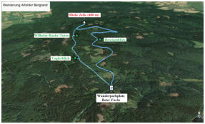 GPS-Track unserer Wanderung im Alfelder Bergland