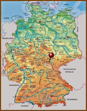 Lage des Mittelgebirges in Deutschland